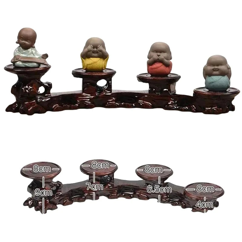 Miniature Wood Bases Figurine Display Stand Vase Flower Pot Holder Coffee Tea Sets Pedestal Bonsai Plant Rack Home Decoration