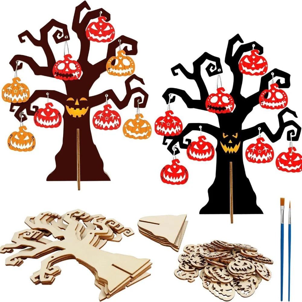 Halloween Ornaments, Wooden Pendants, Handicrafts, Decorative Items, Wooden Handicrafts, Painting Sets