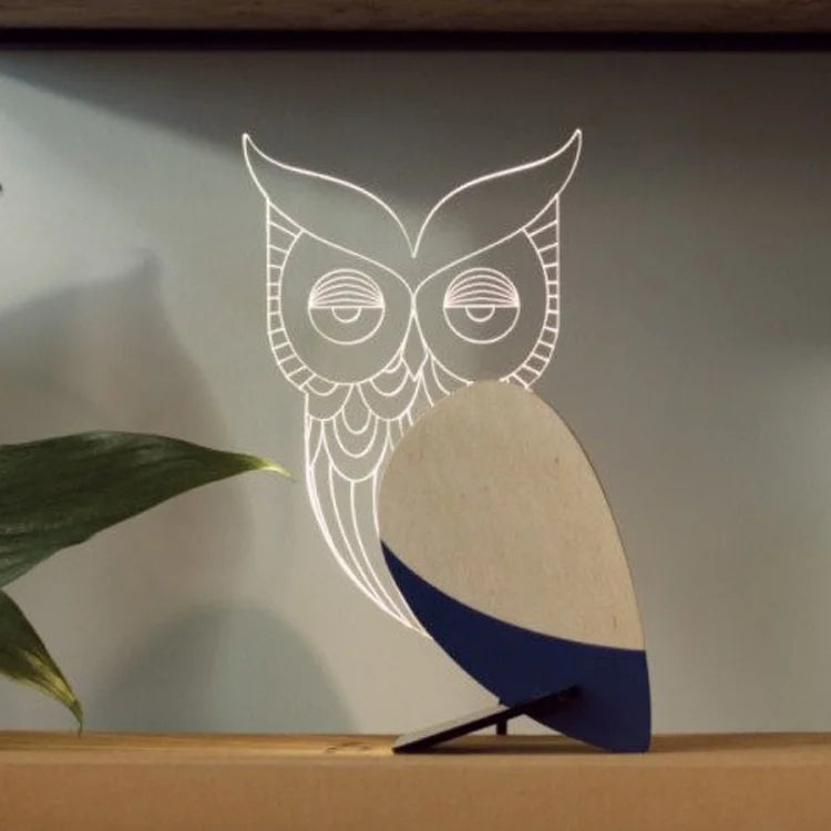 Creative Home Decorate Animal Luminous Ornaments Wood Acrylic Art Table Ornaments Pelican Sirius Whale Toucan Room Decor