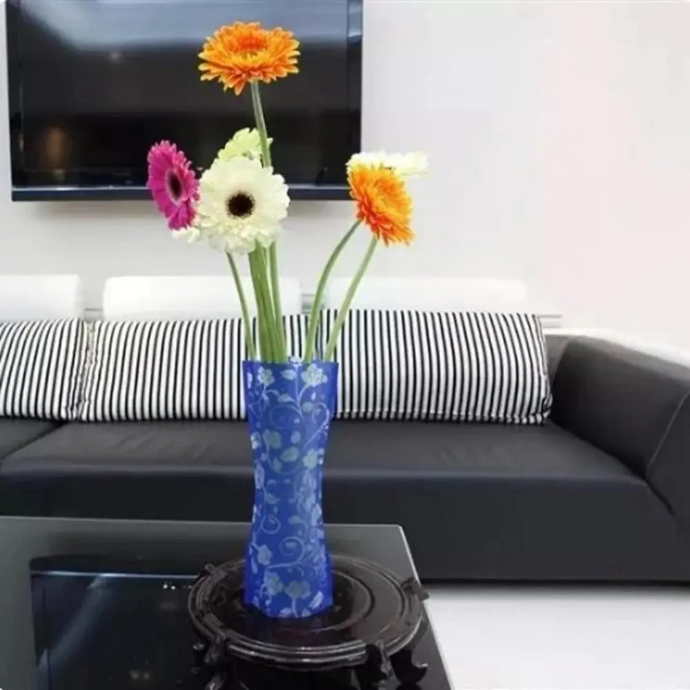 Reusable PVC Folding Vase Durable Cute Foldable Simple Flower Vase Easy to Store Cartoon Flower Vase Office
