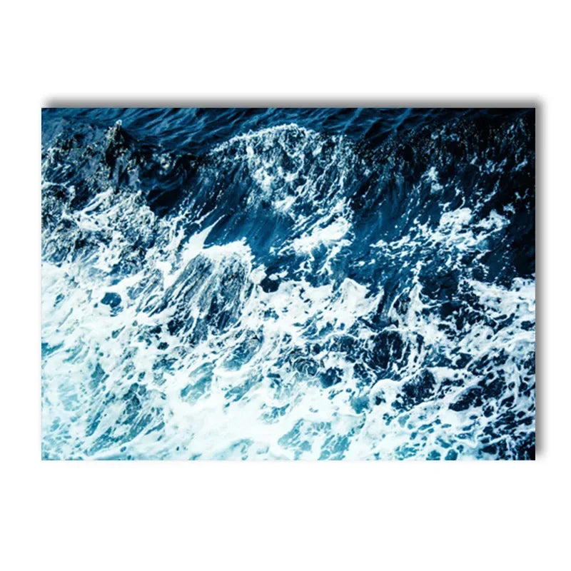 Coastal Seascape Canvas Painting Wall Art Picture Beach Blue Ocean Wave Sea Water Surf Posters And Prints Living Room Home Decor