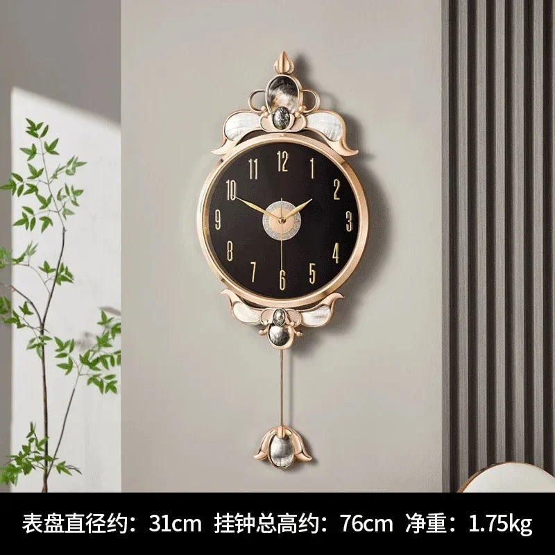 Classic Design Wall Clock Luxury Nordic Metal Digital Wall Clock Living Room Pendulum Relogio De Parede House Accessories
