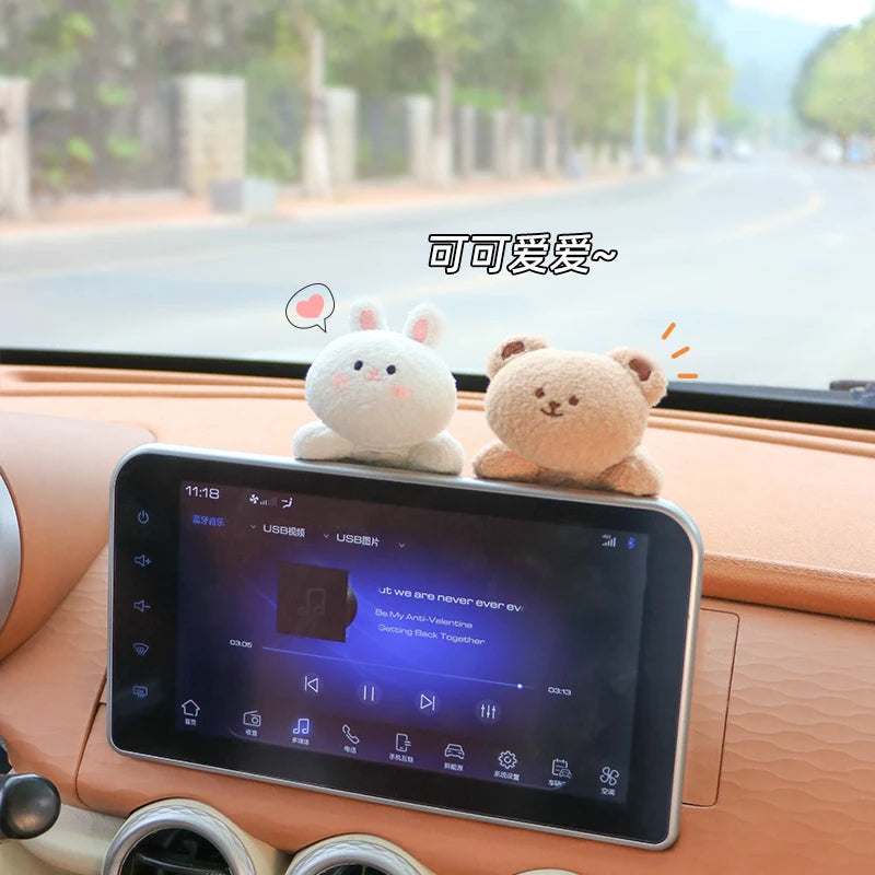 Car Interior Accessories Ornaments Car Screen Center Console Display Ornaments Cute Plush Lying Doll Car Decorative Accessories
