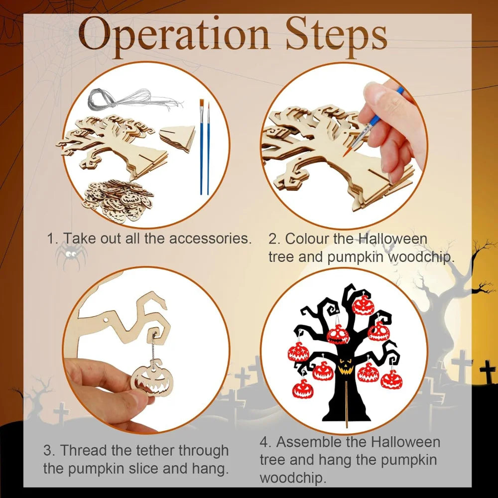 Halloween Ornaments, Wooden Pendants, Handicrafts, Decorative Items, Wooden Handicrafts, Painting Sets