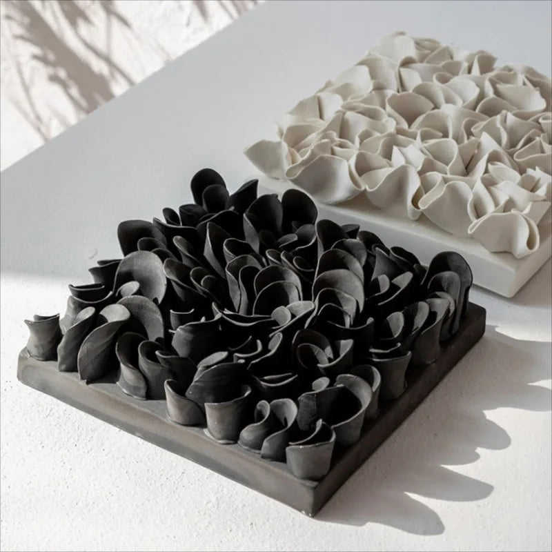 Ceramic Creative Square Wall Accents Solid Color Artistic Living Room Wall Accents Modern Simple Romantic Home Decorations