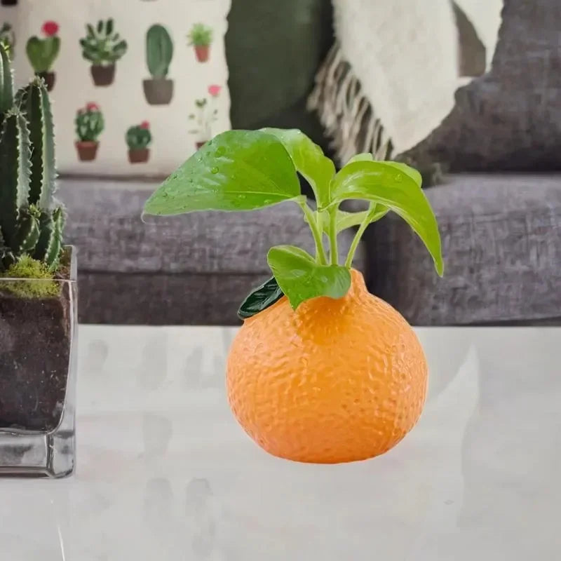 Orange Fruit Shaped Flower Vase Home Propagation Vase Desktop Art Vase Tabletop Decoration Bunch Centerpieces Decoration