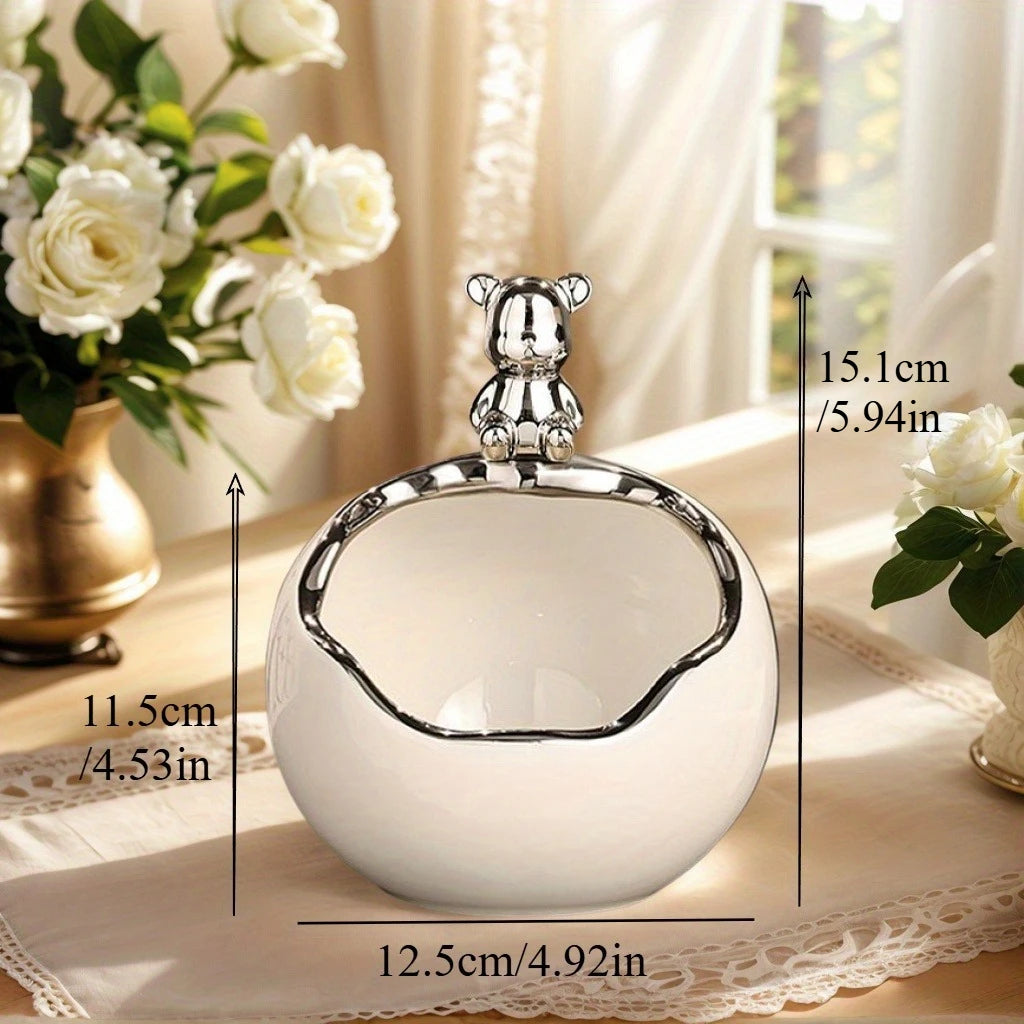 1 piece decorative ceramic storage bowl, keys, dresser tabletop jewelry storage box for home organization and storage.