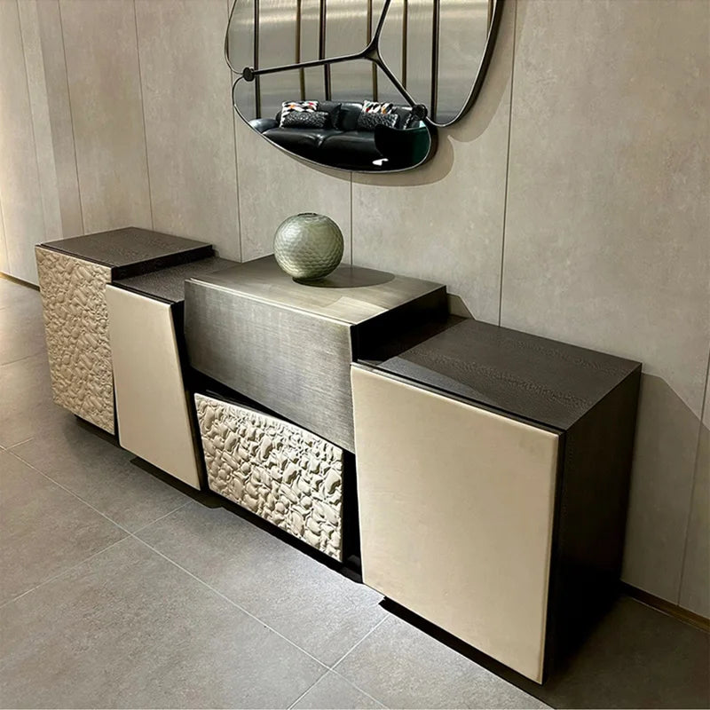 Irregular Geometric Design Storage Cabinet Sideboard Light Luxury Luxury Villa Entry Luxury Decorative Cabinet