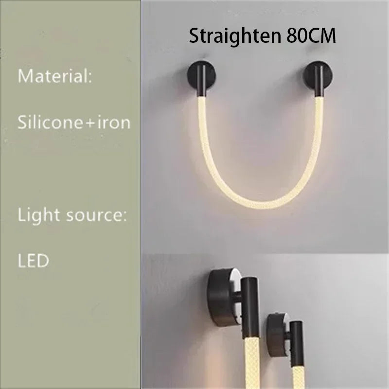 Minimalist Living Room Bar DIY Creative Music Note Art Linear Light Bedroom Bedhead Corridor Atmosphere Decorative Wall Light