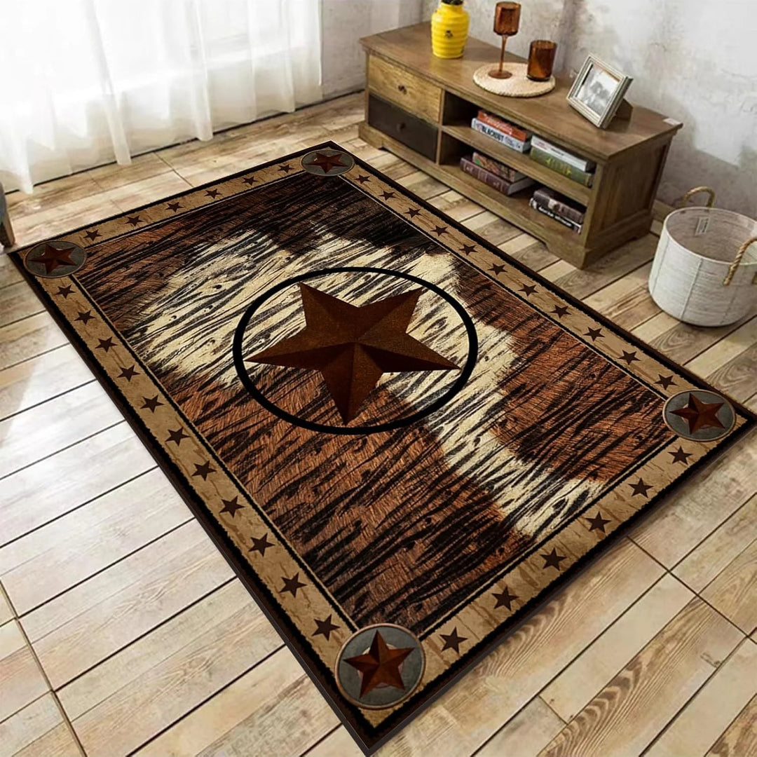 Western Rugs for Living Room Southwestern Native American Aztec Rugs Rustic Cow Rug Boho Western Decor Carpet for Bedroom Room