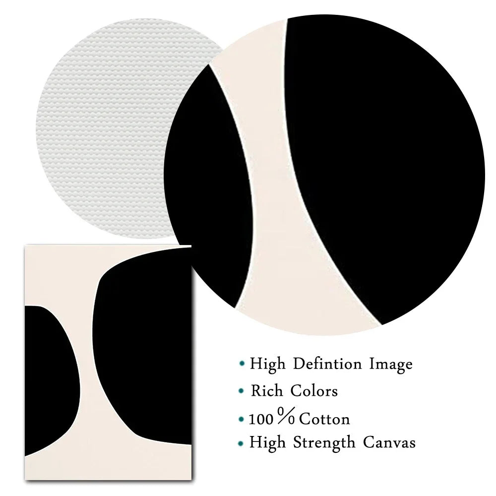 Modern Abstract Wall Art Mid Century Geometric Black Arches HD Canvas Print Poster Home Living Room Bedroom Decoration