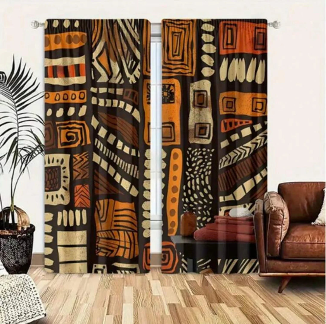Bohemian pattern printed curtains, pole bag curtains 42*84, bedroom and living room, home decoration, room decoration