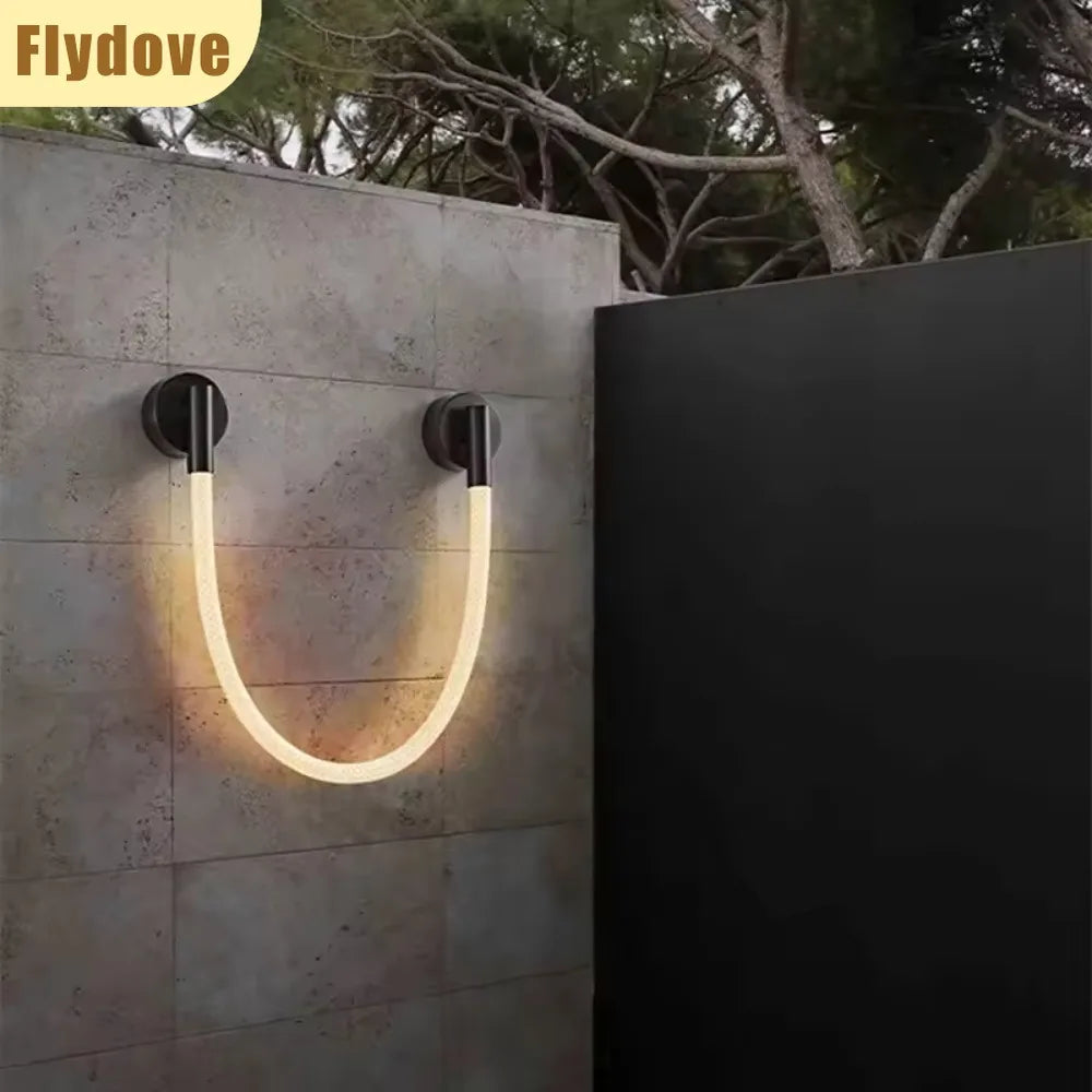 Minimalist Living Room Bar DIY Creative Music Note Art Linear Light Bedroom Bedhead Corridor Atmosphere Decorative Wall Light