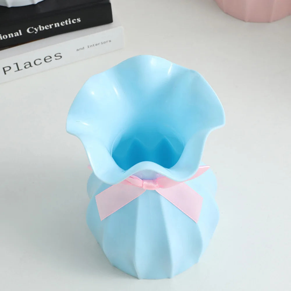 Flower Vase Plastic Flowerpot Flower Arrangement Dry Flower Bottle Vase Modern Home Decor Items Creative Simple Sweet Vases