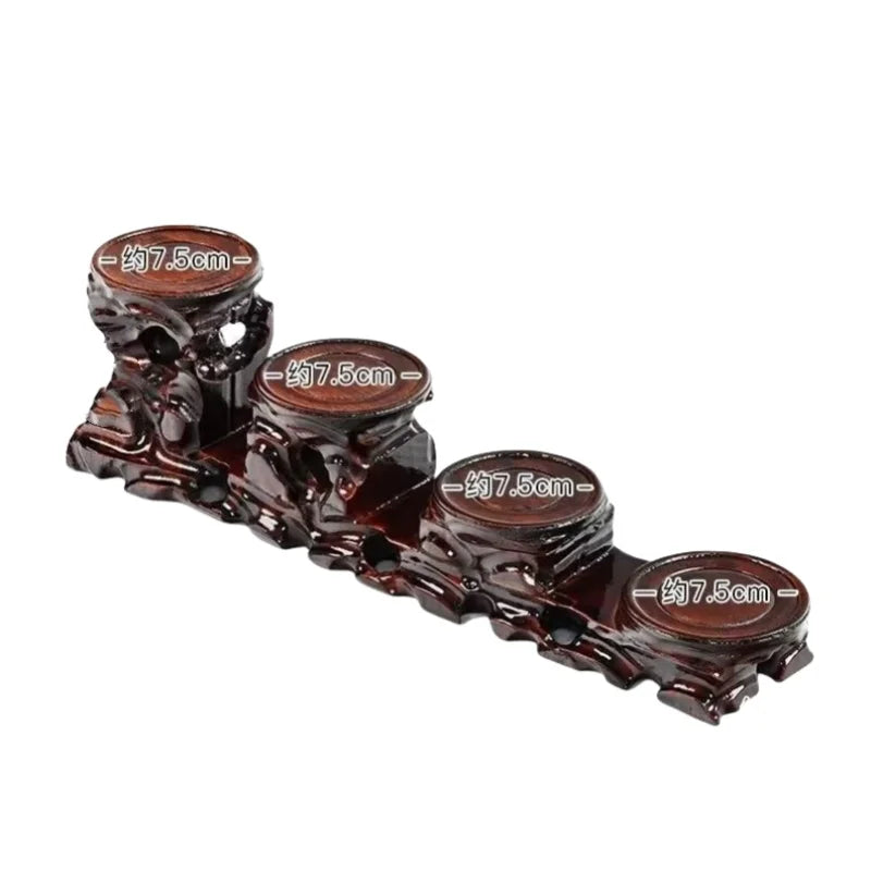 Natural Solid Wood Miniature Bases Figurine Vase Flower Pot Holder Coffee Tea Sets Pedestal Bonsai Plant Rack Home Decoration