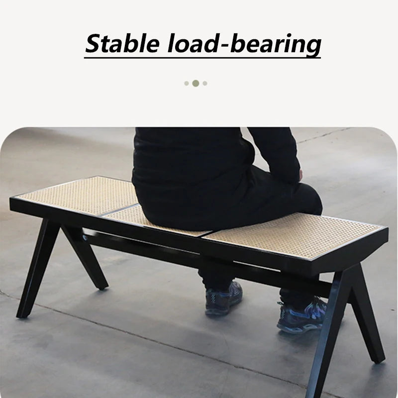 Vintage Wooden Stools Bench Woven Stools Modern Living Room Ottomans Outdoor Single Person Ottomans Entrance Hall Furniture