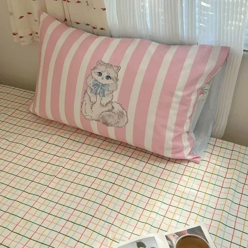 Pillow Covers Cute Design Soft Breathable Rectangular Pillow Covers Cartoon Pillowcase Cotton Pillowcase 20x30 Inch Bed Decor