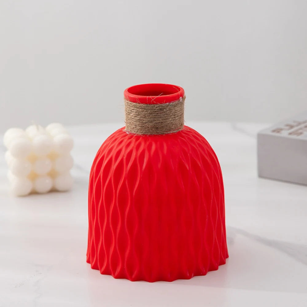 Flower Vase Plastic Flowerpot Flower Arrangement Dry Flower Bottle Vase Modern Home Decor Items Creative Simple Sweet Vases