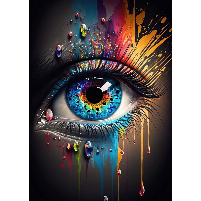 Classic Abstract Wall Art , Eye Features Mural, HD Canvas Print Poster for Home Living Room Bedroom Office Decoration Cuadros