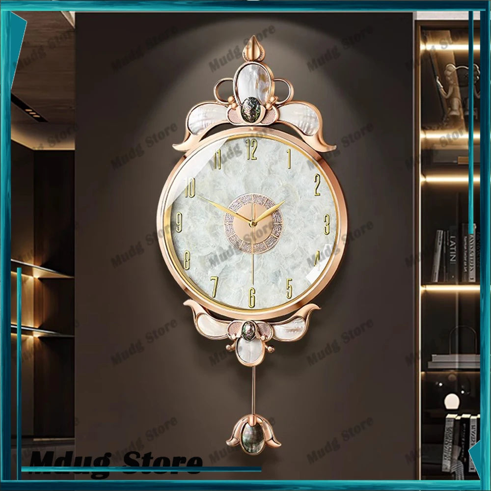 Classic Design Wall Clock Luxury Nordic Metal Digital Wall Clock Living Room Pendulum Relogio De Parede House Accessories