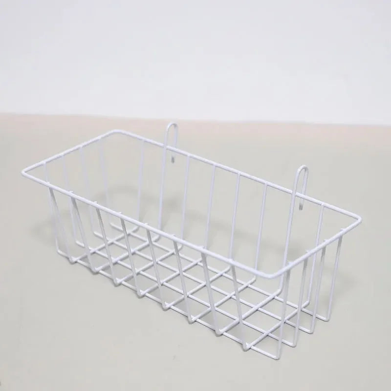 Metal Decorative Storage Basket DIY Iron Grid Flower Pot Hanging Shelf Wall Art Mounted Frame Mesh Display Rack Home Decoration