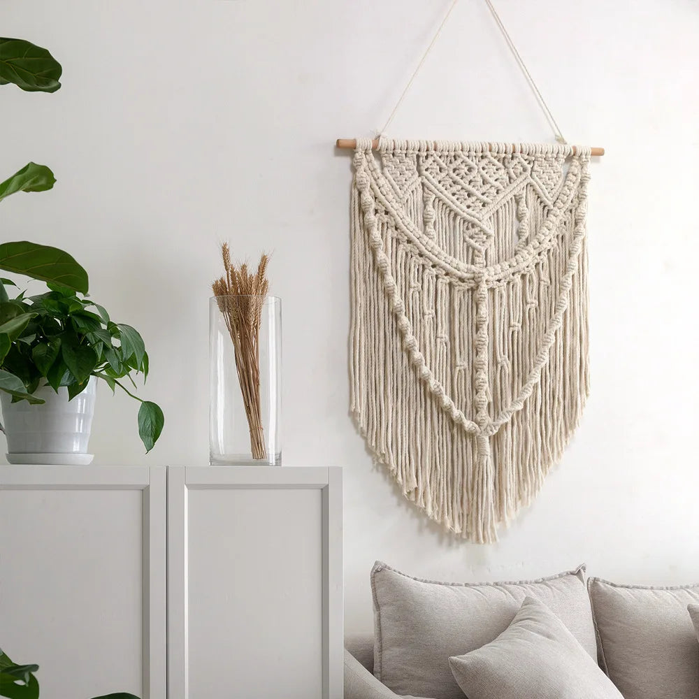 Modern Simple Home Wall Decor Tapestry 2025 New Pure Handmade Woven Fabric Nordic Style Boho Home Room Decoration Tapestries