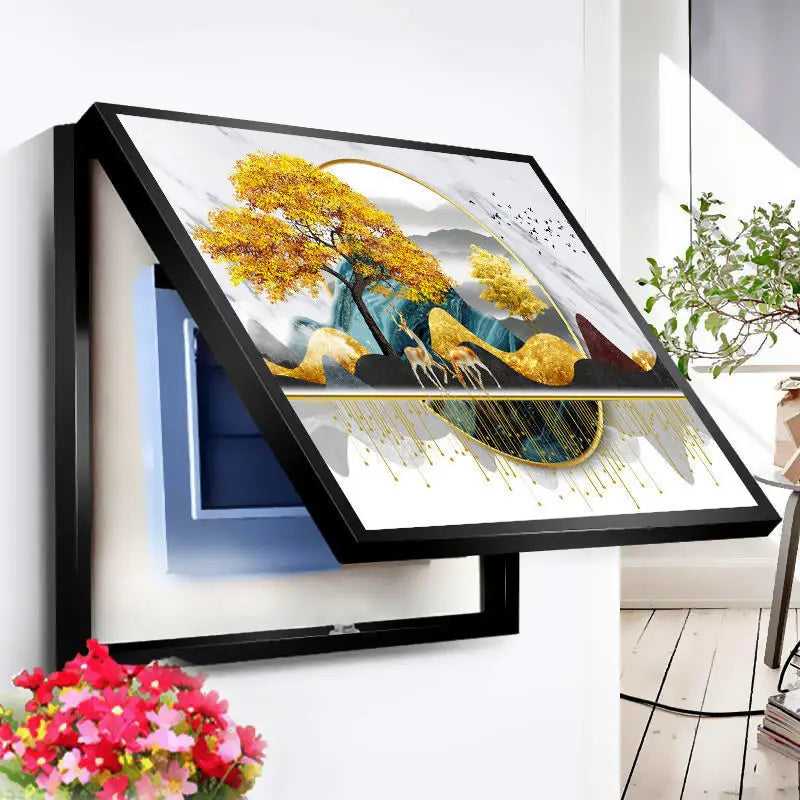 Electric Meter Box Decor Power Switch Hide Cover Wall Canvas Poster Paintings 50X40cm Home Design Painting Decorative