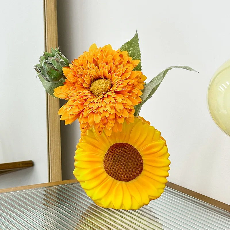 Sunflower shape Vase Flower Arrangement creative Handmade Decorative Vase Tabletop Decorative Vase Table Centerpieces Decoratio
