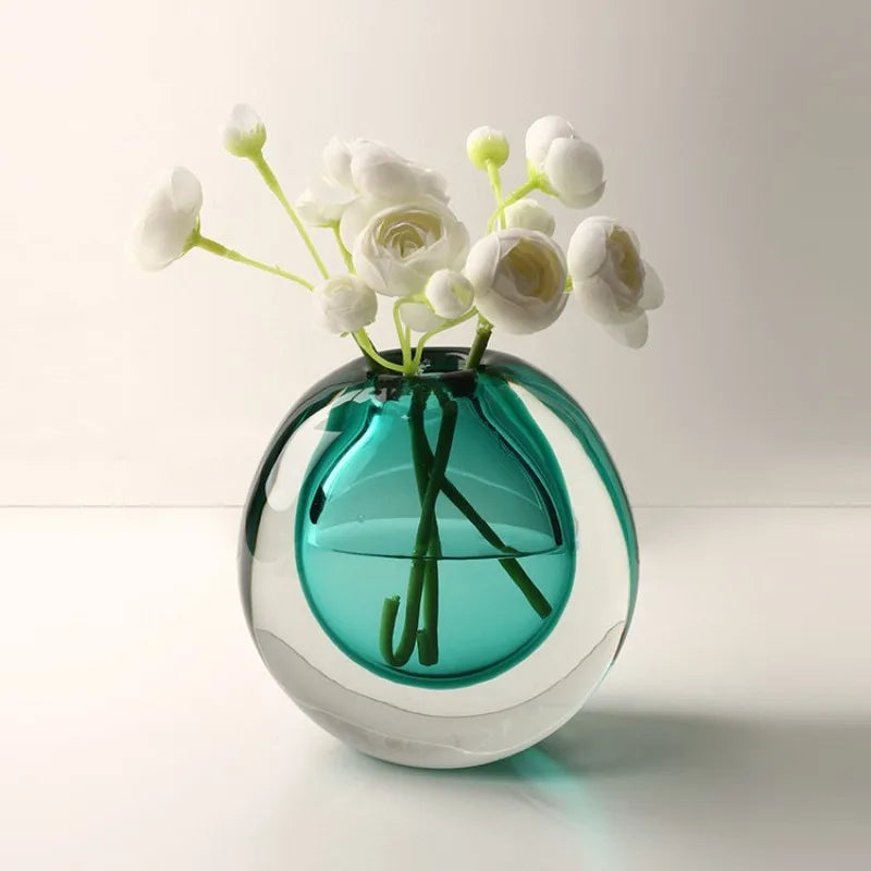 Nordic Vases Modern Flower Bottle Glass Minimalist Flower Vase Luxury Flowerpots Design Table Decoration Interior Accessories