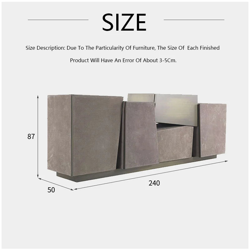 Irregular Geometric Design Storage Cabinet Sideboard Light Luxury Luxury Villa Entry Luxury Decorative Cabinet