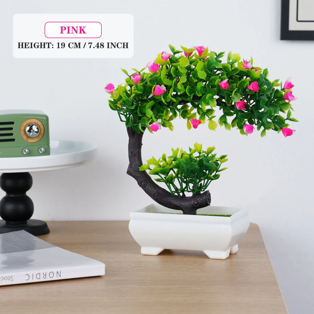 Artificial Plants Bonsai Small Tree Simulation Pot Plants Fake Flowers Table Potted Ornaments for Garden Home Hotel Decoration