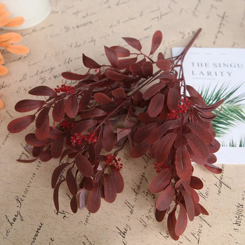 Artificial Plants Italian Ruscus Greenery Stems Spring Faux Shrub Bushes Green Leaves for Wedding Arch Bouquet Home Decor