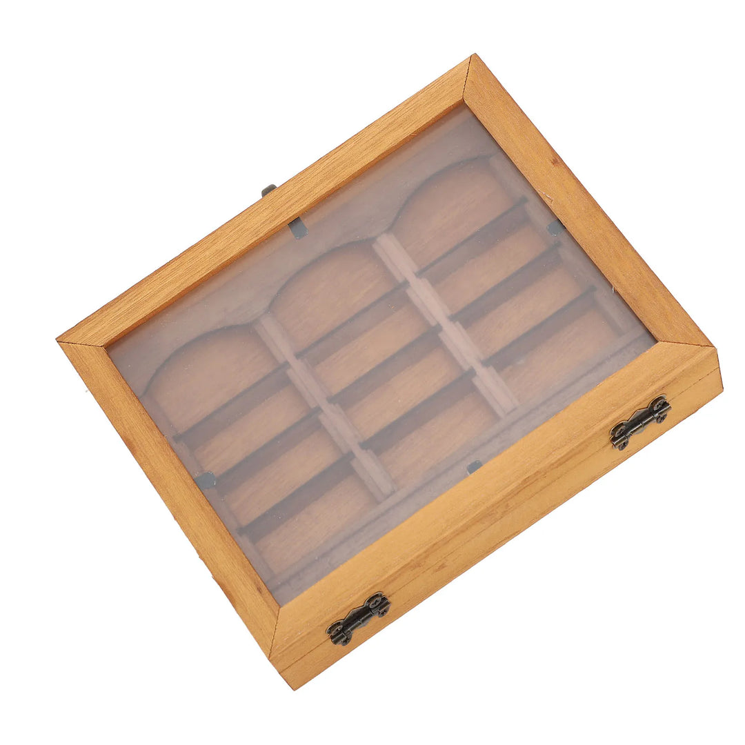 Miniature Bookshelf Ornament Artistic  Wood Elegant Miniature Book Boxes Display Shelf For Living Room Desk Ornament