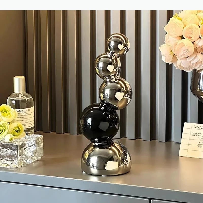 Spherical Sculpture Ornaments Desk Decoration Modern Crafts Abstract Ceramic Statue Room Aesthetics Decor