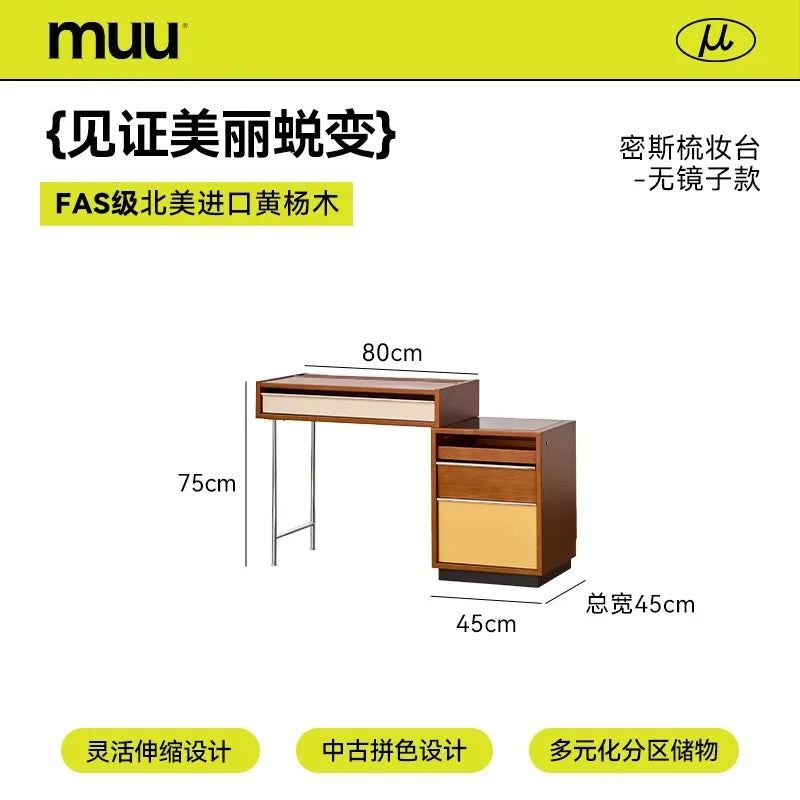 Industrial Women Dressing Table Bedroom Wooden Modern Drawers Dressing Table Makeup Storage Tocador De Maquillaje Furnitures
