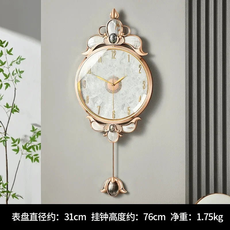 Classic Design Wall Clock Luxury Nordic Metal Digital Wall Clock Living Room Pendulum Relogio De Parede House Accessories