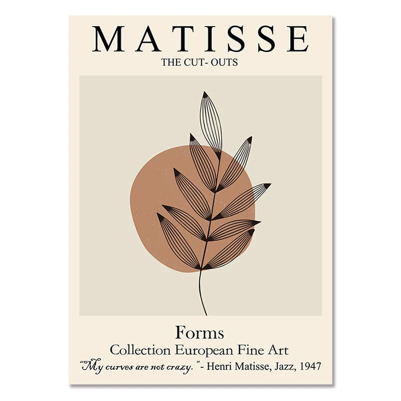 Abstract Wall Art Matisse Poster Line Face Coral Leaves Posters and Prints Canvas Paintings for Interior  Pictures Room Decor