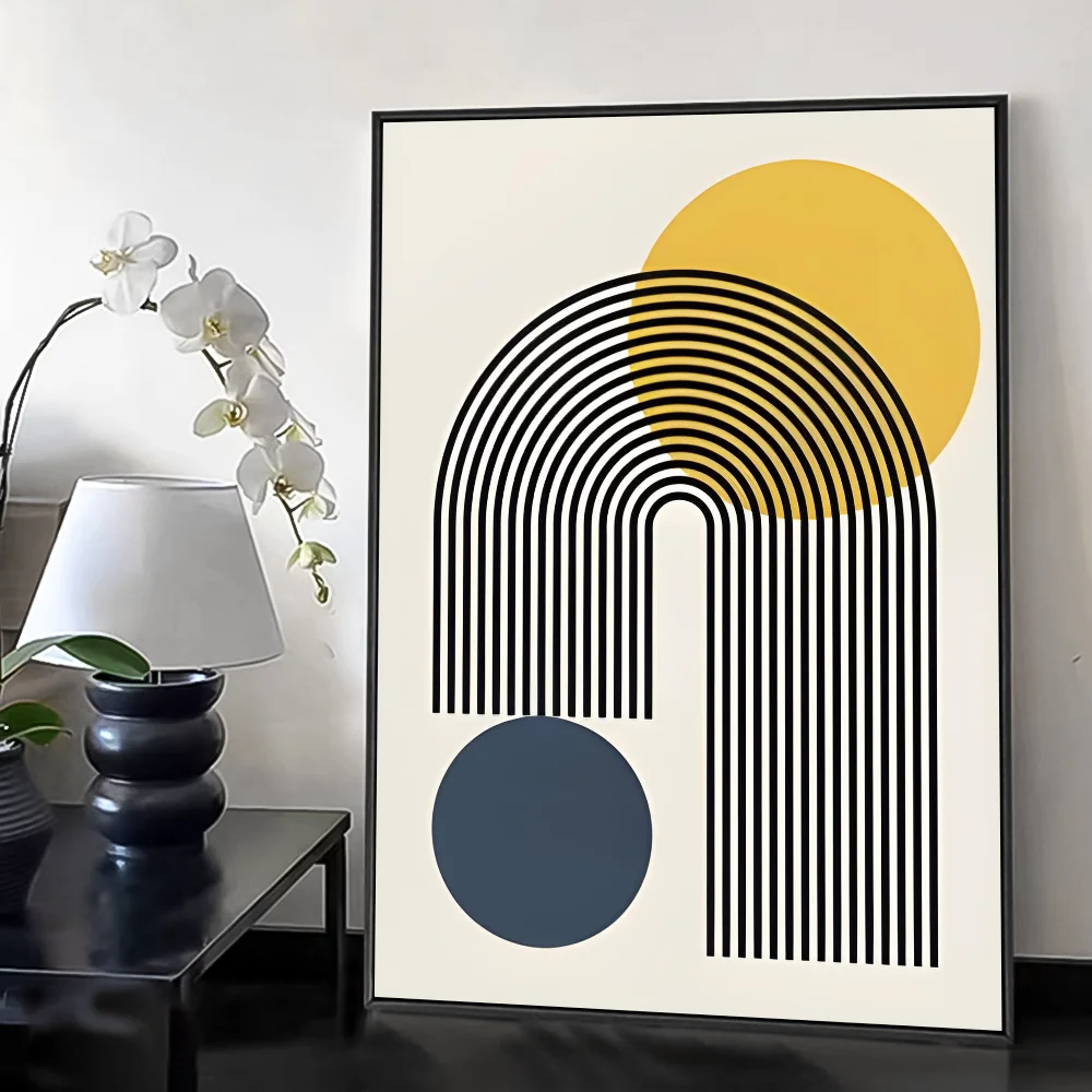 Bohemian styleAbstract Geometric Line boho Poster HD art sticky wall waterproof home living room bedroom bar aesthetic decoratio