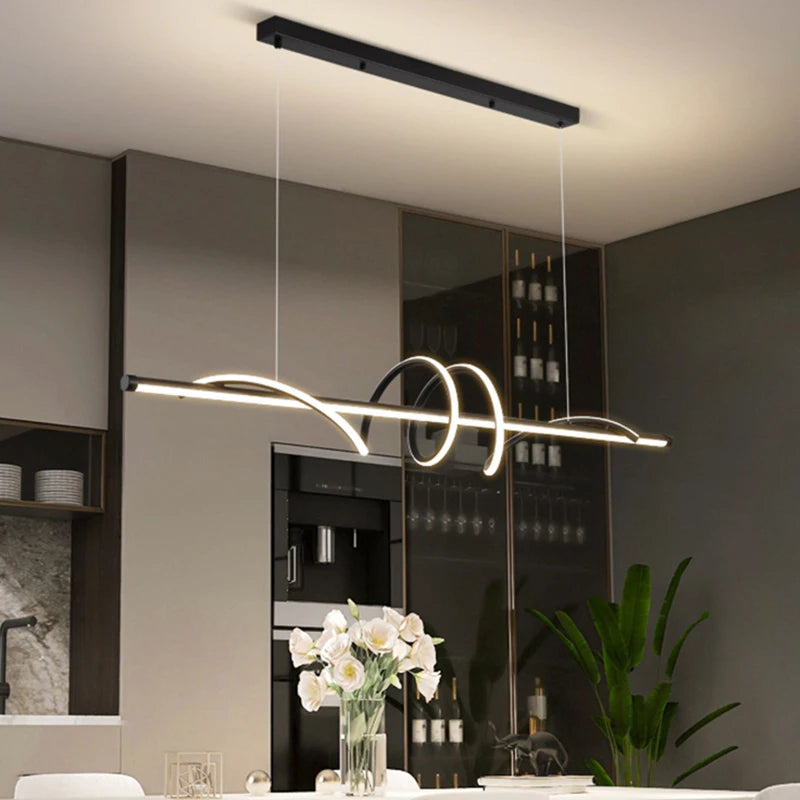 Modern Led Pendant Lights Home Decor For Living Room Dining Room Kitchen Office Bar Hanging Lamp Minimalist Chandelier Lustre