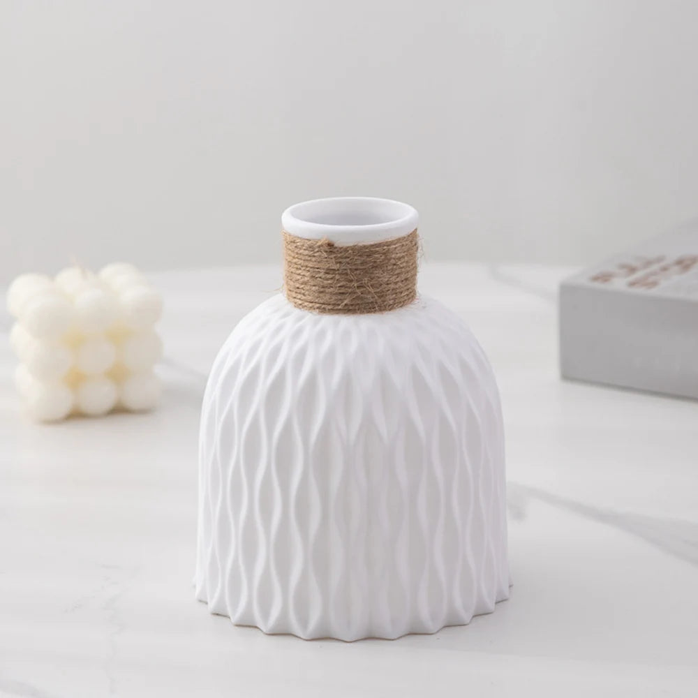 Flower Vase Plastic Flowerpot Flower Arrangement Dry Flower Bottle Vase Modern Home Decor Items Creative Simple Sweet Vases