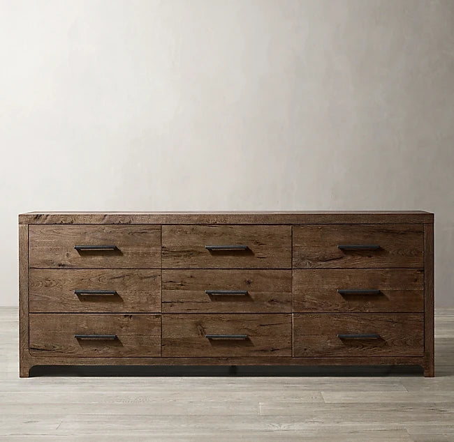 Indoor Bedroom Furniture 6 Dressers Durable Solid Oak Wooden Storage Dresser