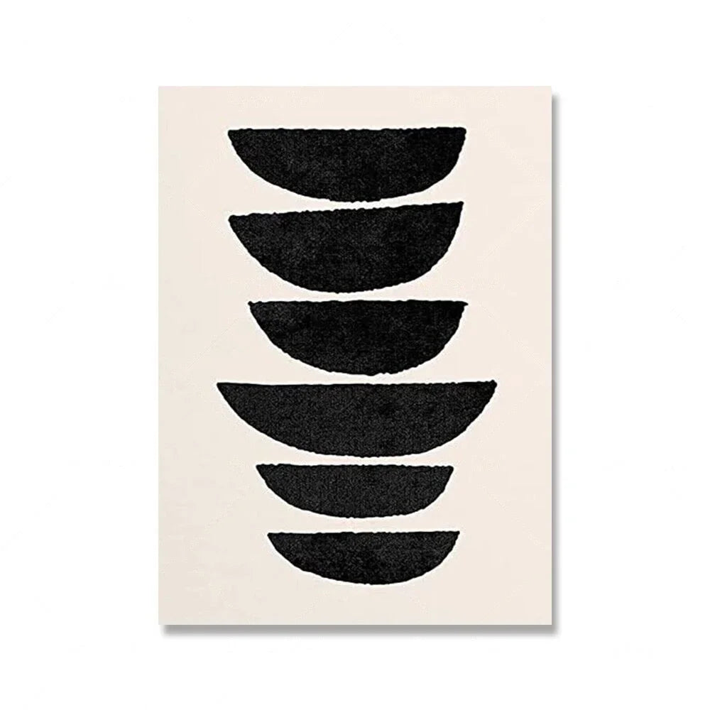 Modern Abstract Wall Art Mid Century Geometric Black Arches HD Canvas Print Poster Home Living Room Bedroom Decoration