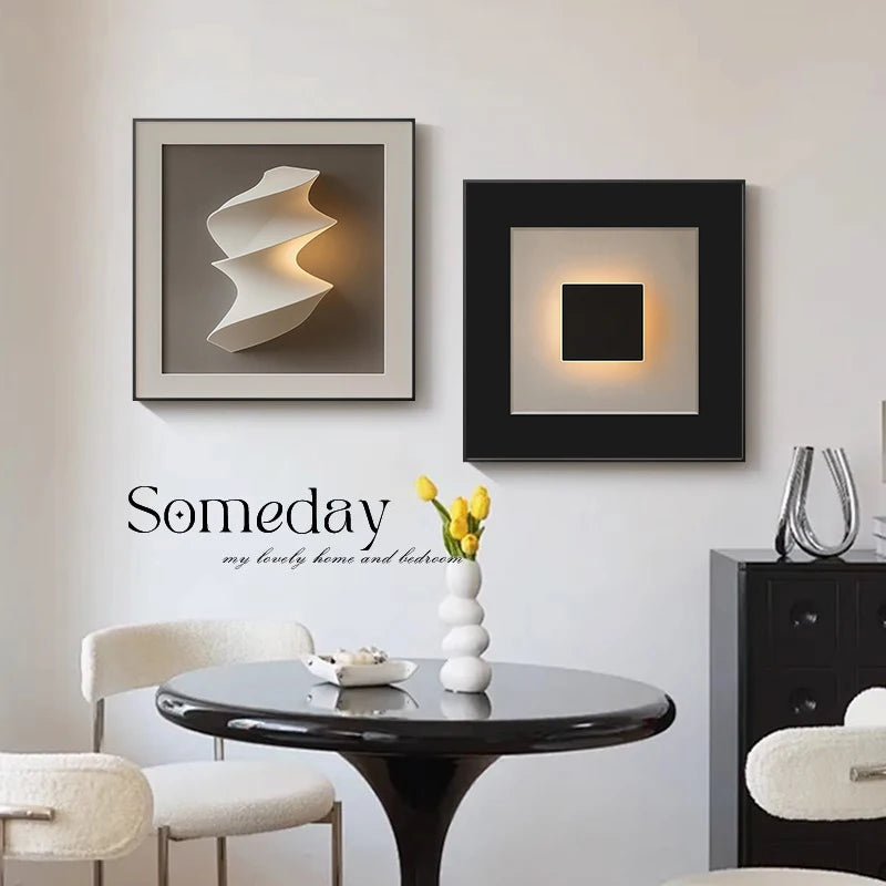 Modern Simple Dining Room Decorative Painting Black And White Minimalist Dining Table Wall Mural High-end Abstract Bedroom Livin
