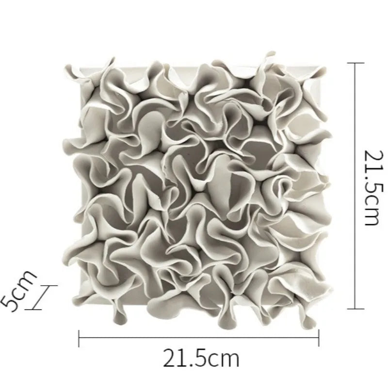 Ceramic Creative Square Wall Accents Solid Color Artistic Living Room Wall Accents Modern Simple Romantic Home Decorations