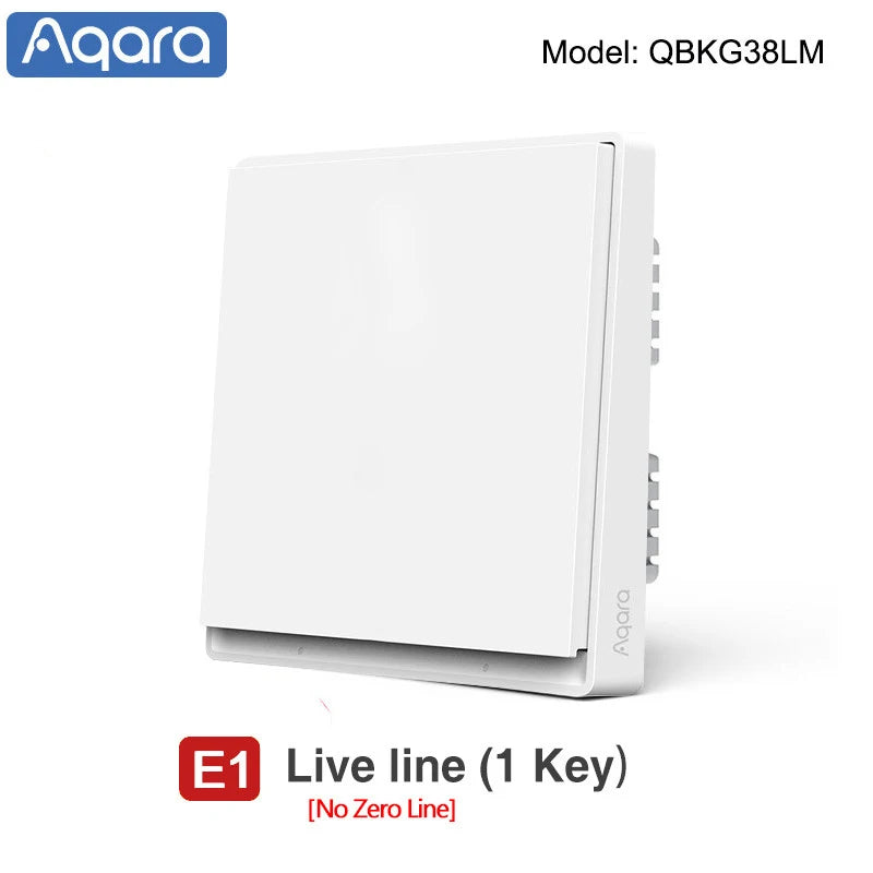 Newest Aqara Smart Wall Switch E1 ZigBee Smart Home Wireless Light Switch Fire Wire With NO Neutral For Xiaomi Mi Home homekit