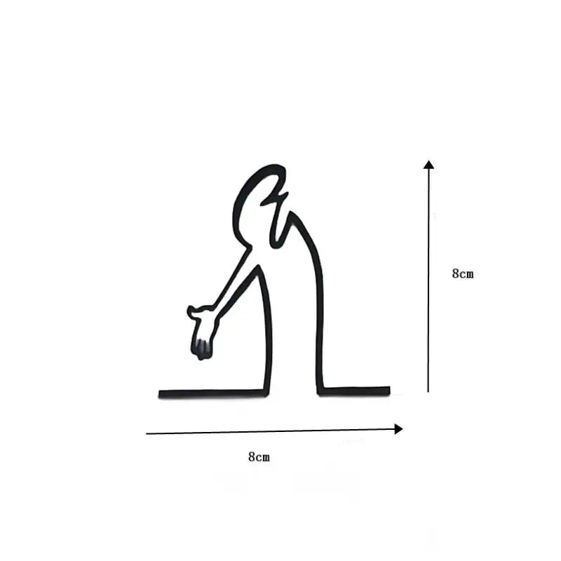 Minimalist La Linea Wall Decor - Abstract Line Art Decoration, Modern Metal Poster For Living Room