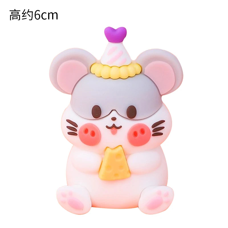 Home Decorative Statues Cake Topper Decorated with Cute Forest Animals Dinosaurs Bears Rabbit Circus Clowns Statues Mini Version