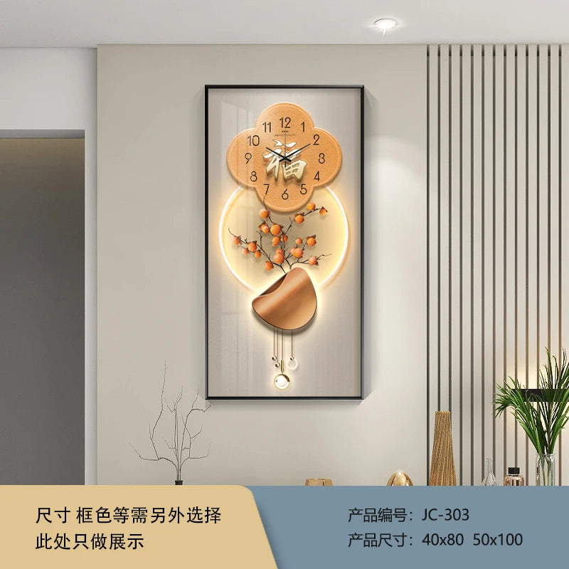 Classic Square Wall Clock Light Hanging Design Large Wall Clock Living Room Gold Montre Murale Salon Home Decorating Items