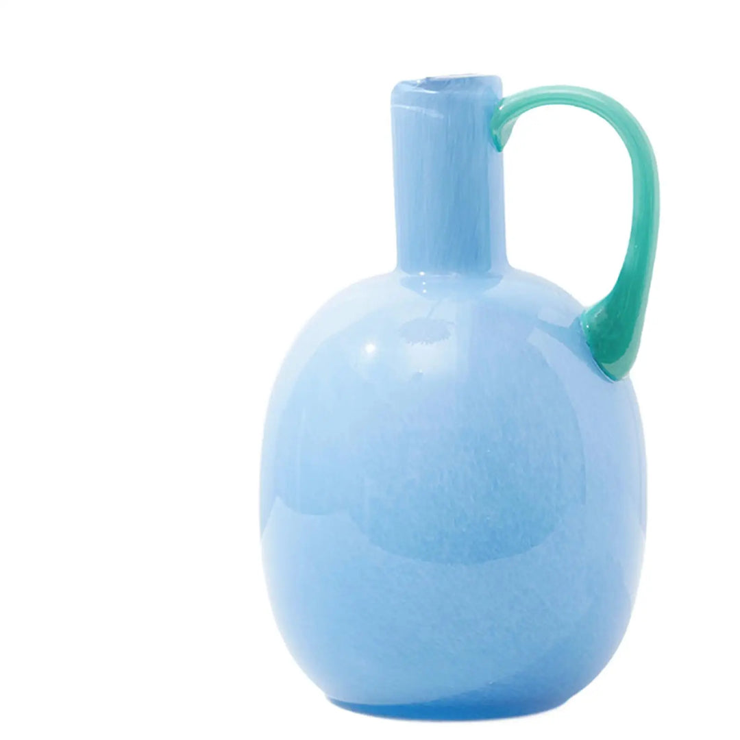 Glass Flower Vase Modern Table Centerpiece Floral Container Dried Flower Arrangement for Cabinet Shelf Porch Dining Room Bedroom