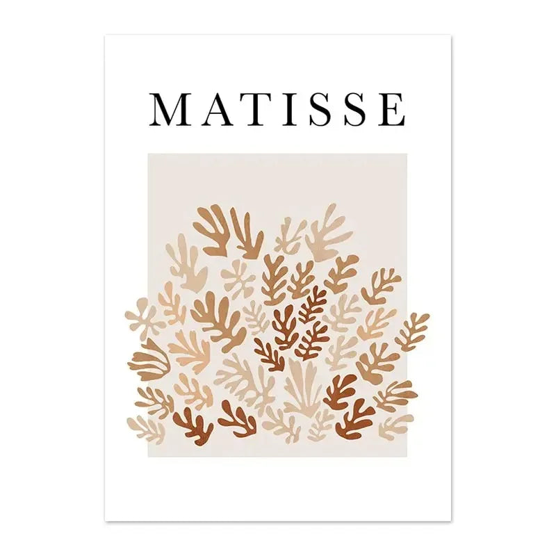 Abstract Coral Line Wall Art Oil Painting Bohemian Poster Beige Matisse Print Picture Nordic Living Room Home Decoration Mural